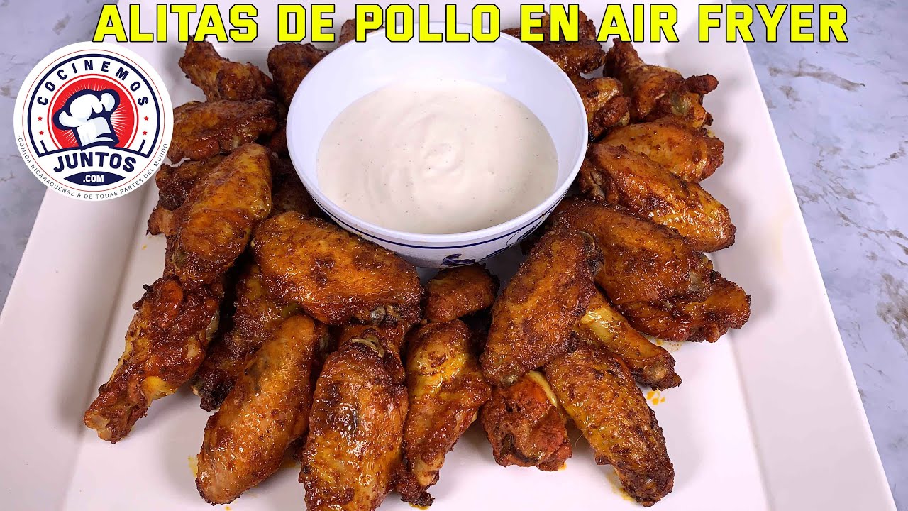 Alas de pollo en la freidora de aire.