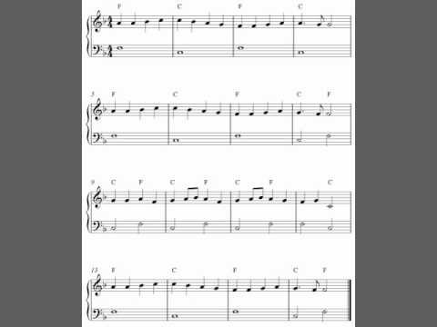 Ode To Joy, easy piano sheet music for beginners - YouTube