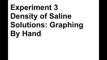 Experiment 3 - Density of Saline Solutions - Graphing by hand