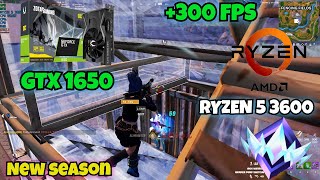 Fortnite GeForce GTX 1650 + AMD Ryzen 5 3600 Competitive Benchmark Performance mode all low|32gb ram