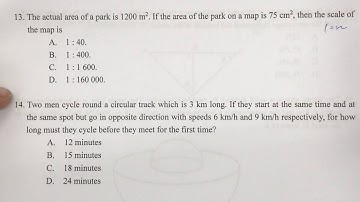 1819 YE S4 MC Q13 Map scale (~HKDSE 2013 P2 Q12)