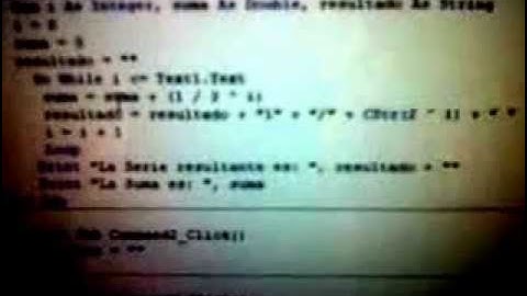 Programa Serie Geometrica en Visual Basic