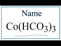 Cobalt Compounds and Bicarbonate Ions