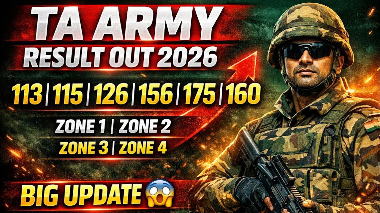 Ta army final result out ll 113 115 zone 1 zone 2 zone 3 zone 4  ll.Ta army result out