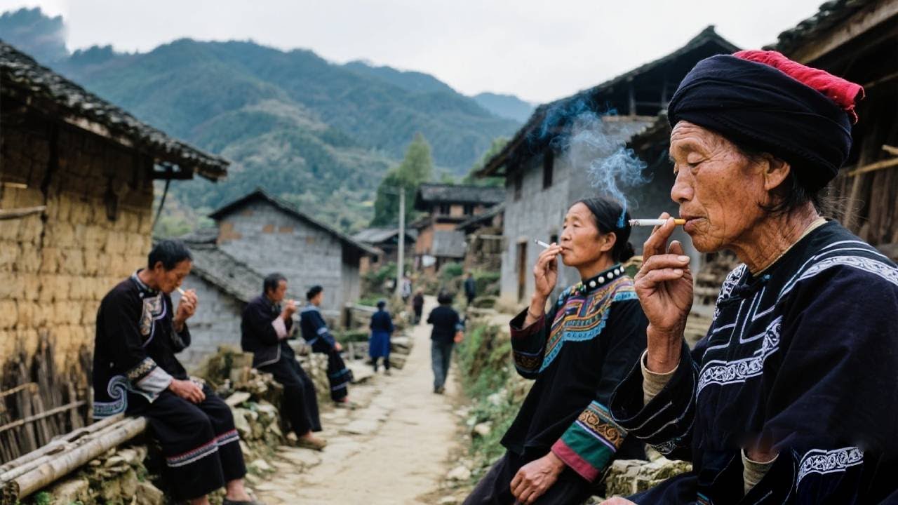 探访中国少数民族村寨，坐落在群山之中，男女老少皆是烟民【寻迹古村户外】