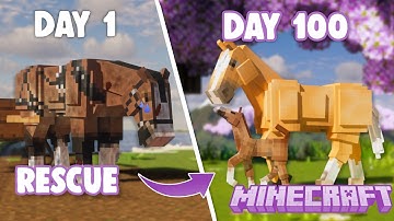 I spent 100 DAYS Building a HORSE RESCUE in Minecraft | Pinehaven