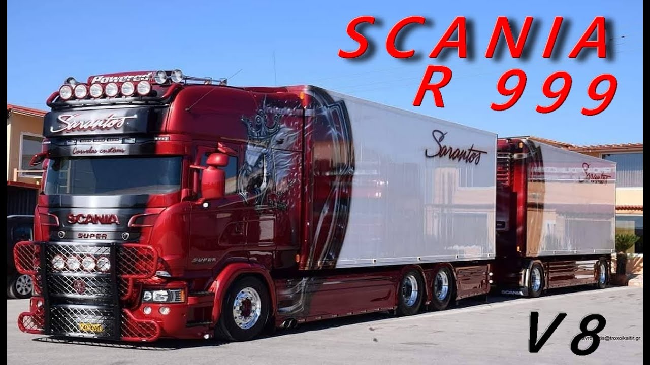 Sarantos Scania R999 mit offener Klappe auf der A8