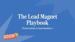 The Lead Playbook Training