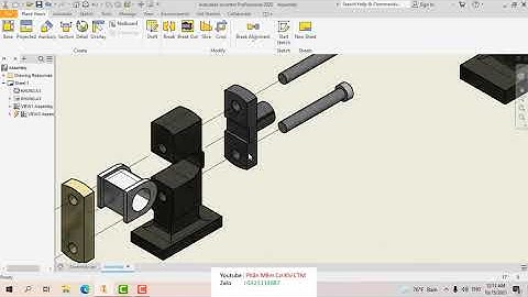 Bài 7 Hướng dẫn xuất bản vẽ phân rã , bảng part list , balloon trong INVENTOR
