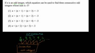 Consecutive Odd Integers Sample Algebra Regents