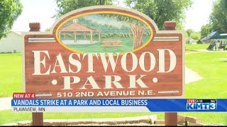 Vandals strike at a Plainview park and business