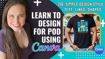Canva Design Tutorial For Print On Demand: Simple Design Style Using Text, Shapes, And Lines❤️🔥💲