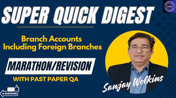 Quick Digest _ Branch Accounts CMA Inter Financial Accounting Revision/Marathon By. Sanjay Welkins