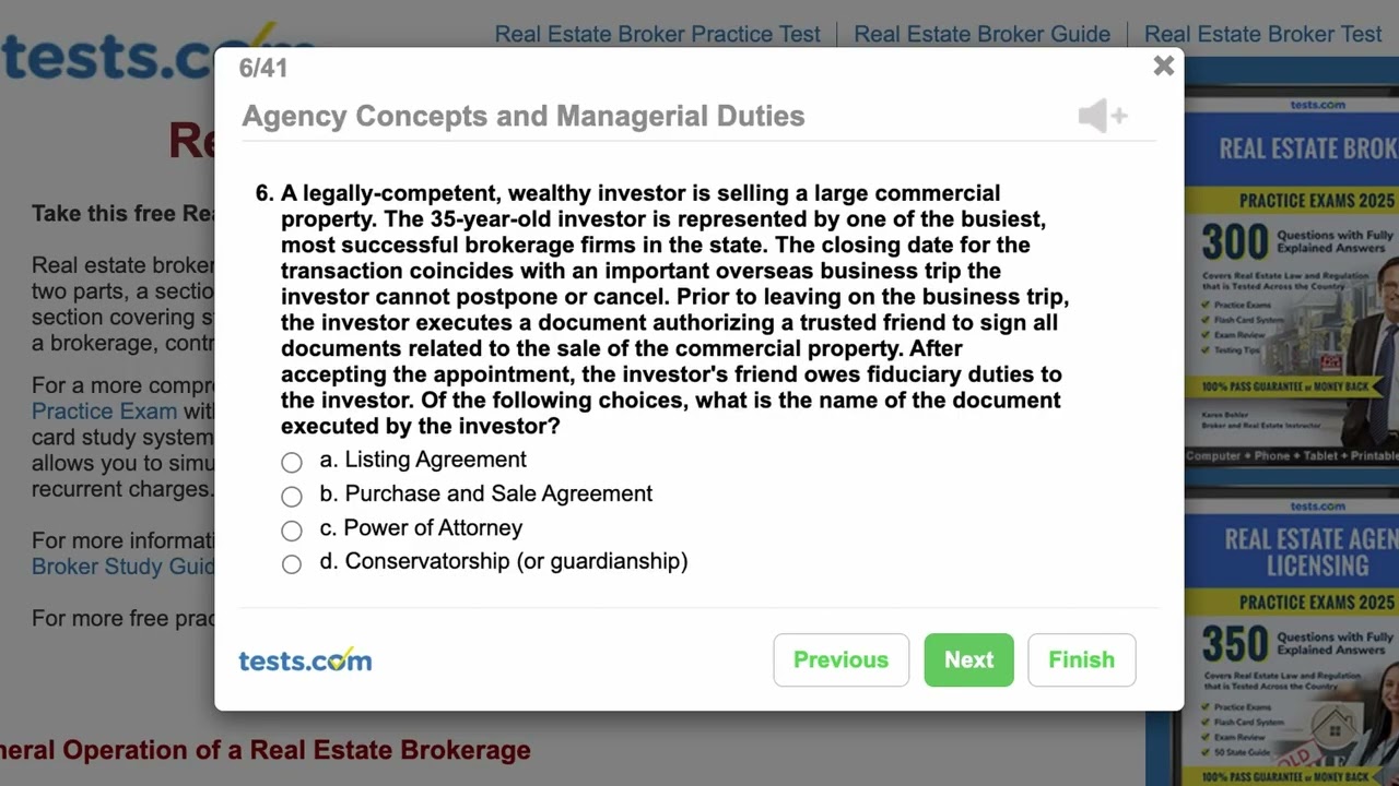 Real Estate Broker Practice Test