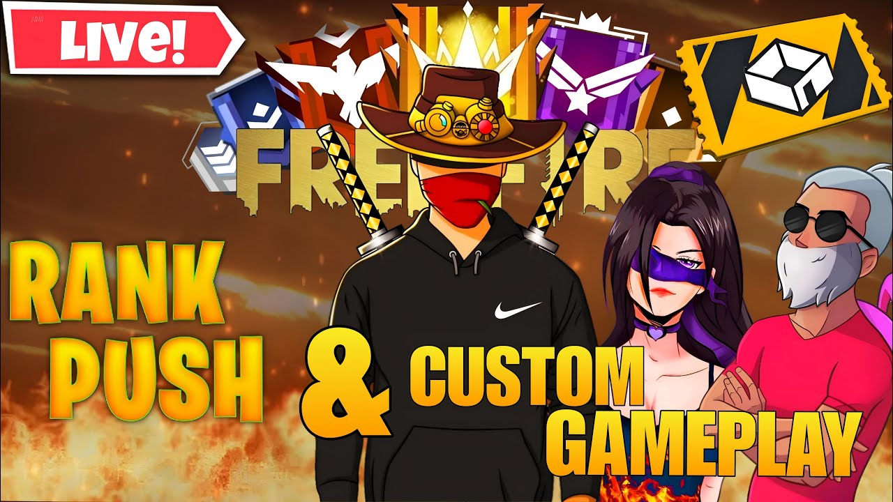 🔴[Live] Rank Push & Custom Gameplay🤩-Garena Free Fire !! - YouTube