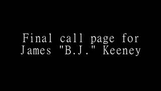 Final call page for James "B.J." Keeney
