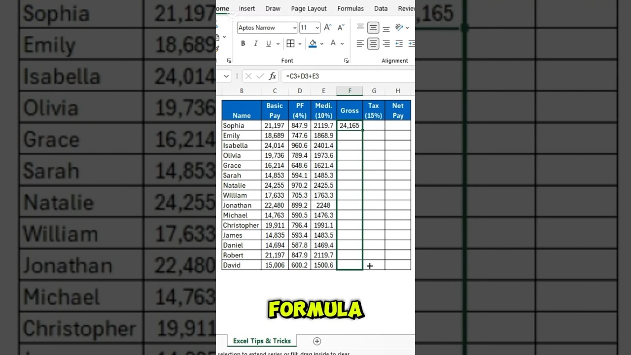 ⁣Create Salary Sheet In Excel #excel #excel #exceltips #exceltrick #exceltutorial #excelshortcut