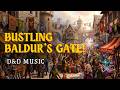 Baldur's Gate Lower City Market Ambience 4K | Bustling Fantasy Market | DnD Music