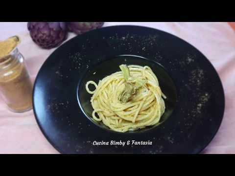 Spaghetti con crema di carciofi e bottarga