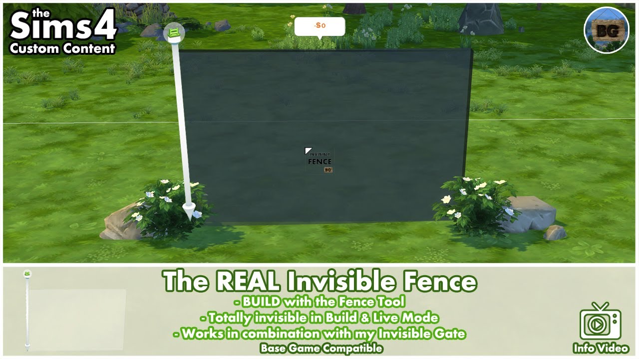 Bakies The Sims 4 Custom Content: The REAL Invisible Fence