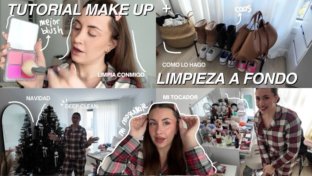 TUTORIAL MAQUILLAJE FACIL + * LIMPIEZA A FONDO DE MI PISO* | vida de independizada, orden, navidad..