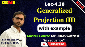 L4.30 | Generalized Projection (Π) | Relational Algebra| DBMS