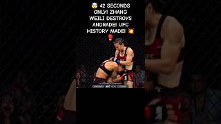 🤯 42 SECONDS! Zhang Weili DESTROYS Andrade – UFC HISTORY MADE! 💥🥊 #shorts #viral