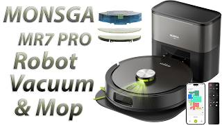 MONSGA Robot Vacuum and Mop | Dual Anti-Tangle for Pet Hair | Carpet and Hard Floor