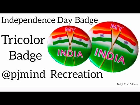 Tricolour Badge \Independence day badge |How to make Tricolour Badge |Recreation of @pj mind