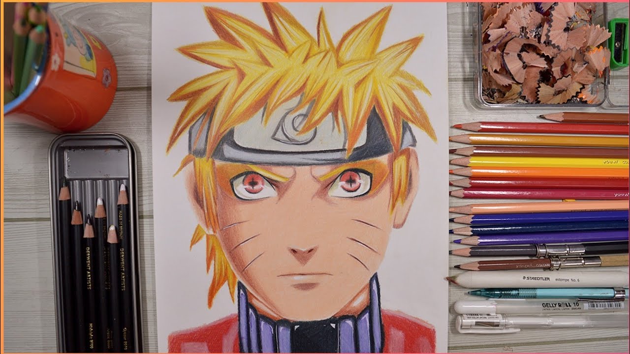 SPEED DRAWING Naruto - Lápis de cor sobre papel A4 90g - veja o