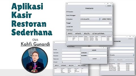 Tutorial Membuat Aplikasi Kasir Restoran Sederhana -  Java