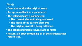 Javascript Arrays - filter method