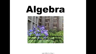 Algebra: ring theory. Lecture 3, math 100 b, UCSD