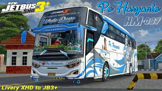 SHARE LIVERY | PO HARYANTO 097 WHITE DOVE BUS XHD TO JB3 | BUS SIMULATOR INDONESIA