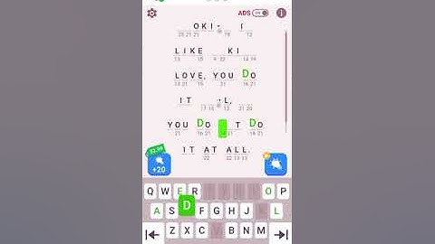 Solving level 54 on cryptogram