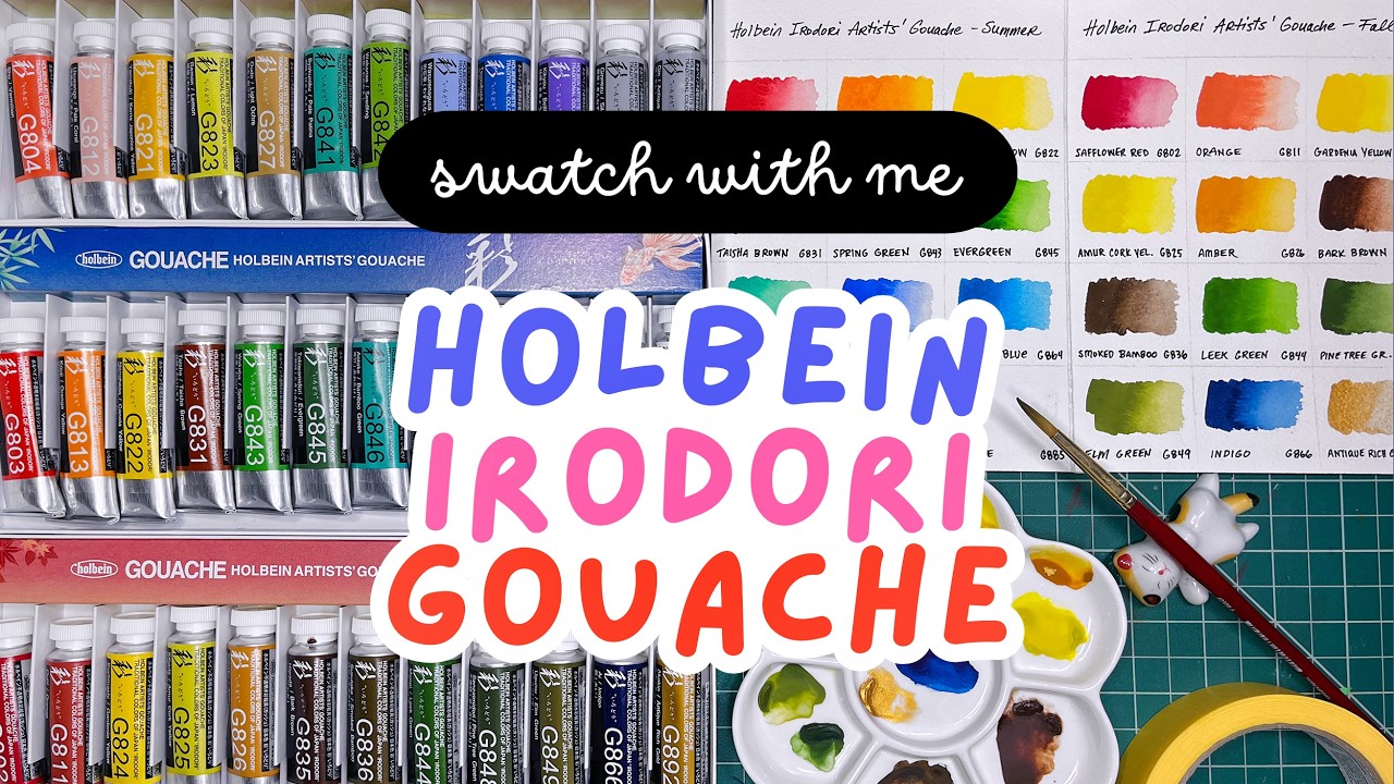 Swatch With Me: Holbein Irodori Artists' Gouache - Spring, Summer, and Autumn Sets