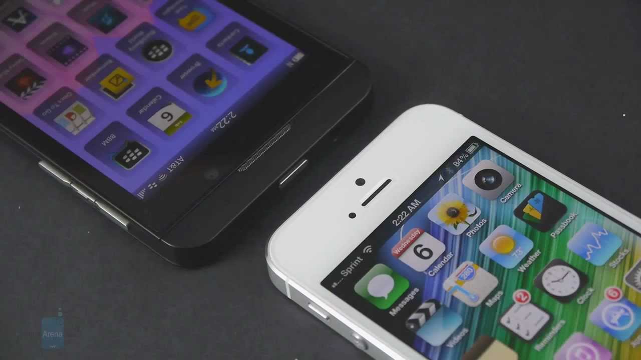 BlackBerry Z10 vs Apple iPhone 5 - YouTube