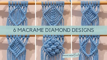 Create 6 Easy Macrame Double Half Hitch Diamond Pattern Centres | Knots & Patterns