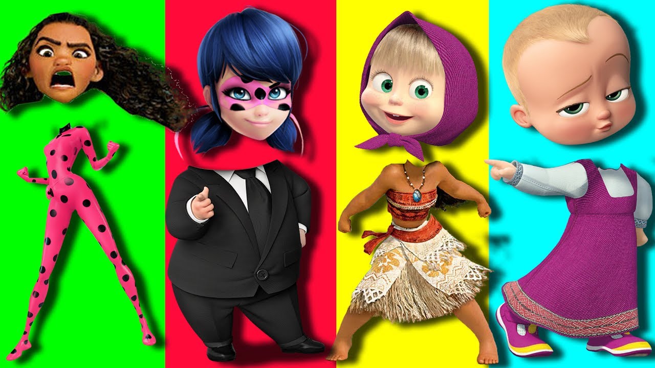 Wrong Heads Boss Baby Masha Ladybug Moana Finger Family Song For Kids