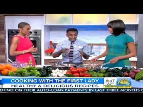 Cooking With The First Lady Michelle Obama GMA Cooking Healthy Delicious Recipes Robin Roberts