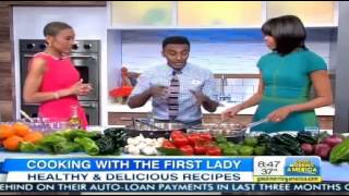 Cooking With The First Lady Michelle Obama GMA Cooking Healthy Delicious Recipes Robin Roberts