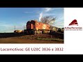 GE U20C 3836 e 3832 saindo de Cornélio Procópio/PR sentido à Ourinhos/SP. 29/06/21.