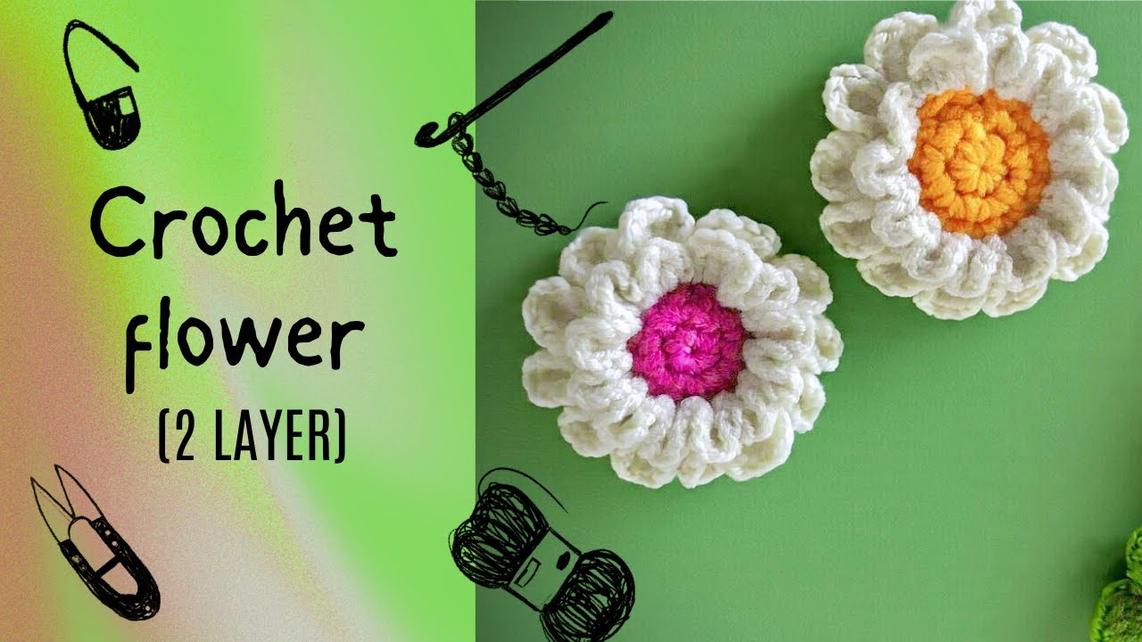 How to crochet 2 layer flower/Beginner-friendly crochet flower/Sinhala
