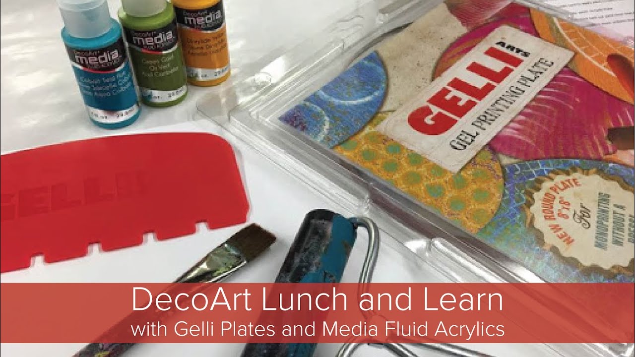 How To Media Fluid Acrylics & Gelli Plates (DecoArt Lunch 'n Learn