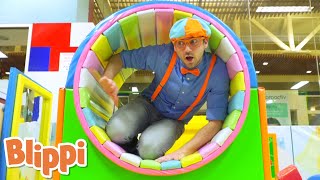 Blippi Plays In Indoor Playground | Blippi | Learn With Blippi | Moonbug Kids