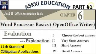 💥 11th Computer Applications Chapter 6  : Book Back Questions & Answers | English Medium Part#1