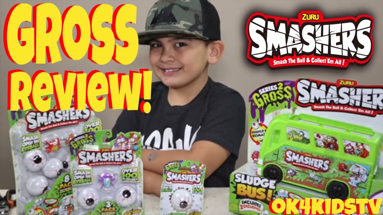Zuru Smashers Sludge Bus Gross Series 2 и Smasher Gross Eyeballs ok4kidstv video 224