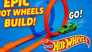 Hot Wheels Double Loop Track Build + Racing Fun!