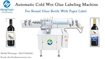 Automatic Cold Wet Glue Labeling Machine for Wine Glass Bottle Label Applicator