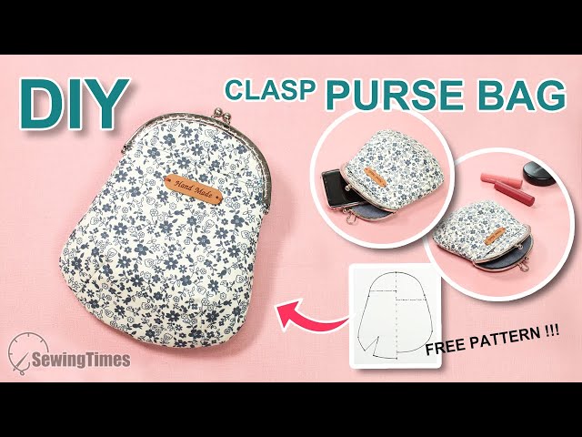 DIY CLASP FRAME PURSE | How to make a Makeup bag Tutorial & Sewing Pattern [sewingtimes]